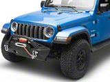 DV8 Offroad FS-15 Hammer Forged Stubby Front Bumper with Fog Light Openings (18-26 Jeep Wrangler JL)
