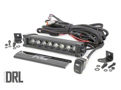 Rough Country 8-Inch Black Series Single Row Amber DRL LED Light Bar; Spot Beam (Universal; Some Adaptation May Be Required)