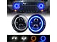 7-Inch Red Halo LED Headlights; Blue Housing; Clear Lens (97-18 Jeep Wrangler TJ & JK)