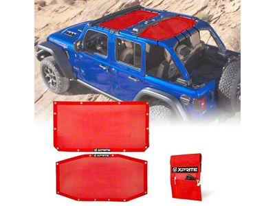 Bikini Mesh Sunshade Top; Red (18-24 Jeep Wrangler JL 4-Door)