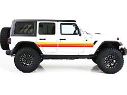 Retro Side Stripes; Yellow/Orange/Red (18-24 Jeep Wrangler JL)
