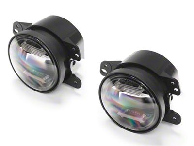 Raxiom Axial Series LED Angel Eye Fog Lights; Amber and White (07-18 Jeep Wrangler JK)