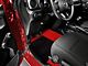 Double Layer Diamond Front and Rear Floor Mats; Base Full Red and Top Layer Black (18-24 Jeep Wrangler JL 2-Door)