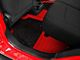 Double Layer Diamond Front and Rear Floor Mats; Base Full Red and Top Layer Black (18-24 Jeep Wrangler JL 4-Door)
