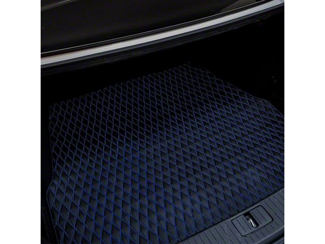 Single Layer Diamond Cargo Mat; Black and Black Stitching (07-18 Jeep Wrangler JK 4-Door)