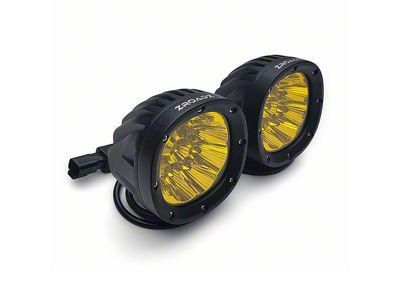 ZRoadz R1 Series 4-Inch Round Amber LED Lights; Flood/Spot Beam (Universal; Some Adaptation May Be Required)