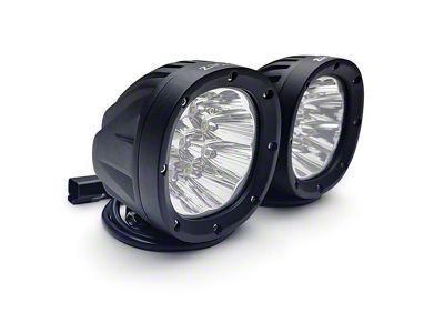 ZRoadz R1 Series 4-Inch Round Bright White LED Lights; Flood/Spot Beam (Universal; Some Adaptation May Be Required)