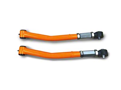 Steinjager Double Adjustable Front Lower Control Arms for 0 to 5-Inch Lift; Fluorescent Orange (07-18 Jeep Wrangler JK)
