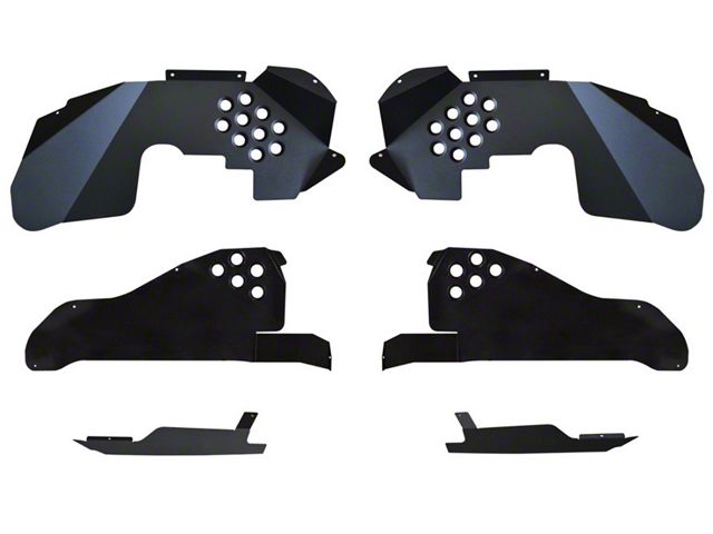 ACE Engineering Front and Rear Inner Fender Kit with Inserts; Black (07-18 Jeep Wrangler JK)
