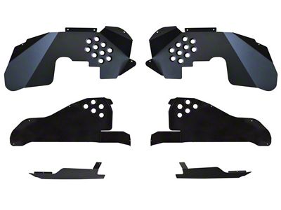 ACE Engineering Front and Rear Inner Fender Kit with Inserts; Black (07-18 Jeep Wrangler JK)