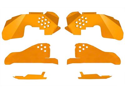 ACE Engineering Front and Rear Inner Fender Kit with Inserts; Fluorescent Orange (07-18 Jeep Wrangler JK)