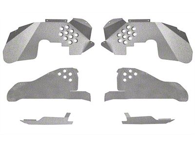 ACE Engineering Front and Rear Inner Fender Kit with Inserts; Gray Hammertone (07-18 Jeep Wrangler JK)