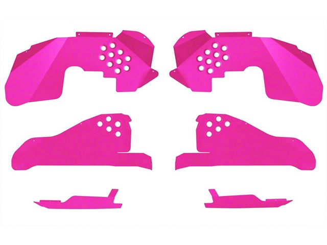 ACE Engineering Front and Rear Inner Fender Kit with Inserts; Hot Pink (07-18 Jeep Wrangler JK)
