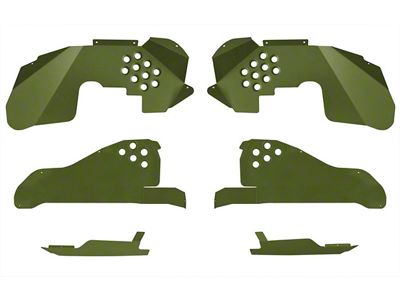 ACE Engineering Front and Rear Inner Fender Kit with Inserts; Locas Green (07-18 Jeep Wrangler JK)