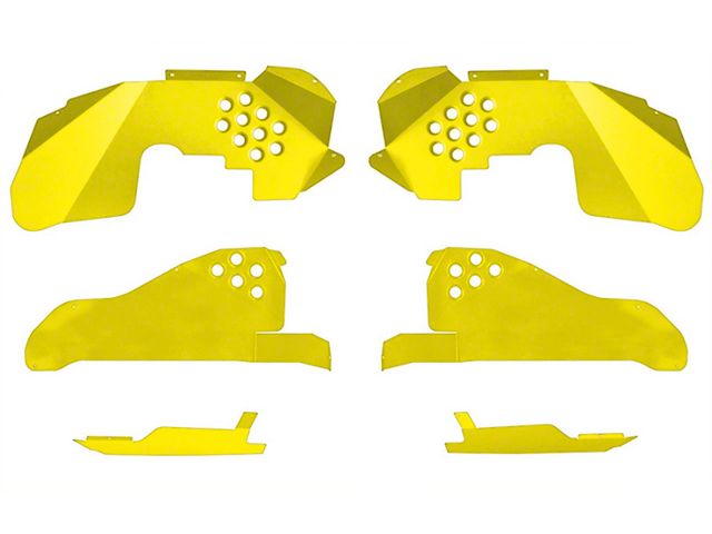 ACE Engineering Front and Rear Inner Fender Kit with Inserts; Neon Yellow (07-18 Jeep Wrangler JK)