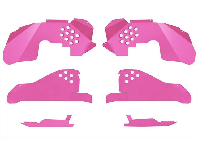 ACE Engineering Front and Rear Inner Fender Kit with Inserts; Pinky (07-18 Jeep Wrangler JK)