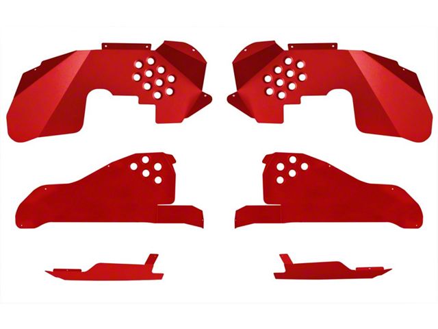 ACE Engineering Front and Rear Inner Fender Kit with Inserts; Red Baron (07-18 Jeep Wrangler JK)