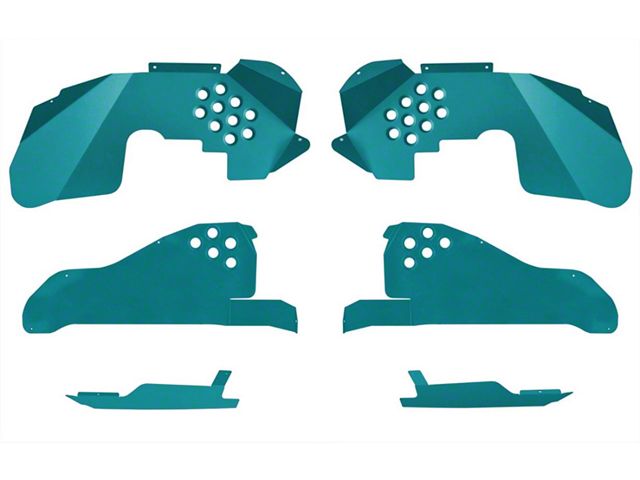 ACE Engineering Front and Rear Inner Fender Kit with Inserts; Teal (07-18 Jeep Wrangler JK)