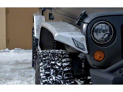 ACE Engineering Wide Fender Flares with Light Provisions; Bare Metal (07-18 Jeep Wrangler JK)