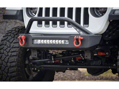 ACE Engineering Pro Series Winch Front Bumper with Bull Bar and Fog Light Provisions; Texturized Black (20-24 Jeep Gladiator JT)