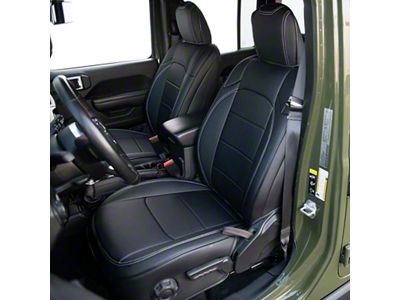 Kustom Interior Premium Artificial Leather Front and Rear Seat Covers; All Black (18-24 Jeep Wrangler JL 4-Door)