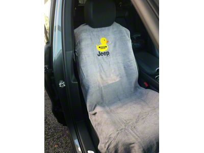 Seat Towel with Jeep Duck Logo; Gray (Universal; Some Adaptation May Be Required)