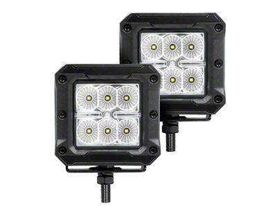 3-Inch x 3-Inch Bright Series LED Light Pods; Flood Beam (Universal; Some Adaptation May Be Required)