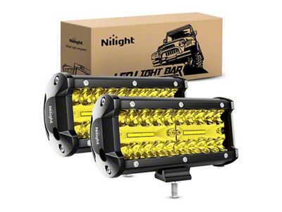 Nilight 6.50-Inch Triple Row LED Fog Lights; Spot/Flood Combo Beam; Amber (Universal; Some Adaptation May Be Required)
