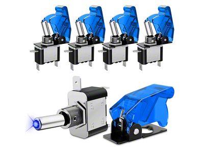 Nilight Heavy Duty Rocker Toggle Switch; Blue (Universal; Some Adaptation May Be Required)