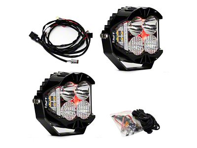 Baja Designs LP4 Pro LED Auxiliary Light Pods with Red Backlight; Driving/Combo Beam; Clear (Universal; Some Adaptation May Be Required)
