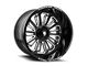 American Truxx Butcher Gloss Black Milled Wheel; 22x12 (20-24 Jeep Gladiator JT)