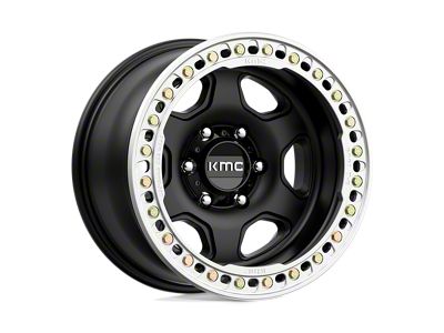 KMC Hex Beadlock Satin Black Wheel; 17x9 (07-18 Jeep Wrangler JK)
