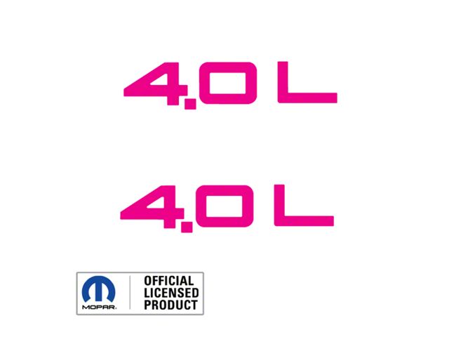 4.0L Side Logo; Hot Pink (97-06 Jeep Wrangler TJ)