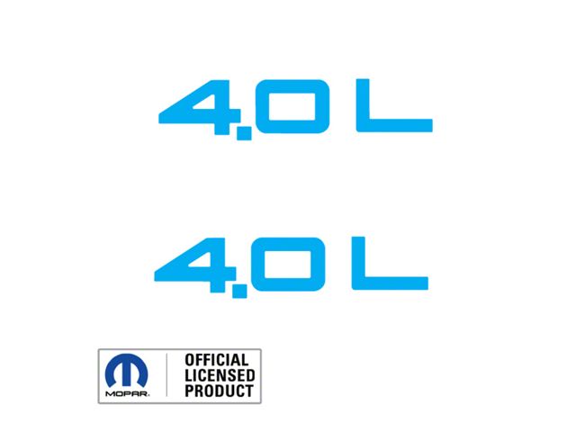 4.0L Side Logo; Light Blue (97-06 Jeep Wrangler TJ)