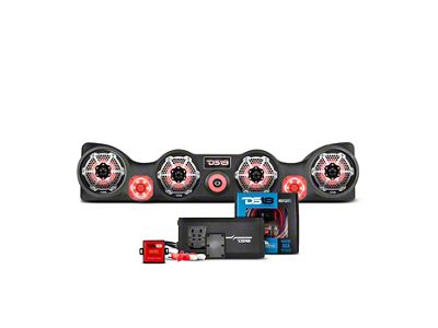 DS18 Complete RGB Loaded Sound Bar Package with Metal Grille Marine Speakers; Black Sound Bar with Black Speakers (97-06 Jeep Wrangler TJ)