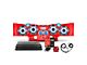 DS18 Complete RGB Loaded Sound Bar Package with Metal Grille Marine Speakers; Red Sound Bar with Black Speakers (07-18 Jeep Wrangler JK)