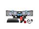 DS18 Complete RGB Loaded Sound Bar Package with Plastic Grille Marine Speakers; Black Sound Bar with White Speaker Grilles (07-18 Jeep Wrangler JK)