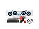 DS18 Complete RGB Loaded Sound Bar Package with Plastic Grille Marine Speakers; White Sound Bar with Black Speaker Grilles (07-18 Jeep Wrangler JK)