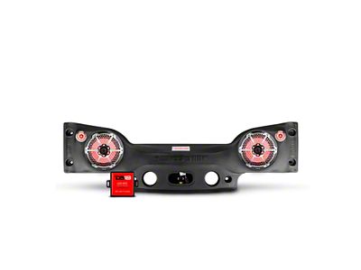 DS18 Plug and Play RGB Loaded Sound Bar Package with Metal Grille Marine Speakers; Black Sound Bar with Carbon Fiber Speakers (07-18 Jeep Wrangler JK)