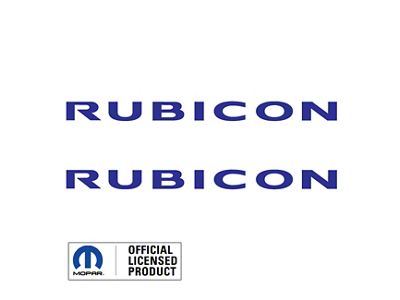 RUBICON Hood Decal; Blue (97-18 Jeep Wrangler TJ & JK)