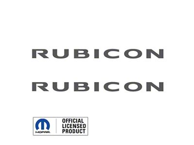 RUBICON Hood Decal; Dark Gray (97-18 Jeep Wrangler TJ & JK)