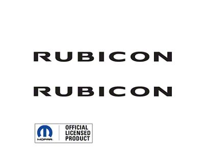 RUBICON Hood Decal; Gloss Black (97-18 Jeep Wrangler TJ & JK)