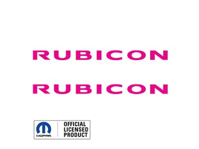 RUBICON Hood Decal; Hot Pink (97-18 Jeep Wrangler TJ & JK)
