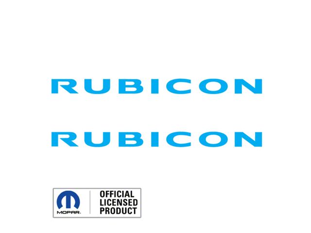 RUBICON Hood Decal; Light Blue (97-18 Jeep Wrangler TJ & JK)
