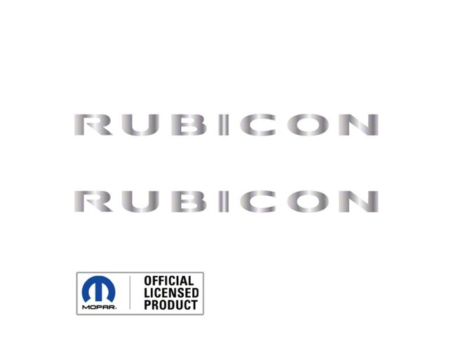 RUBICON Hood Decal; Metallic Silver (97-18 Jeep Wrangler TJ & JK)