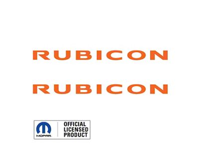 RUBICON Hood Decal; Orange (97-18 Jeep Wrangler TJ & JK)