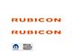 RUBICON Hood Decal; Orange (97-18 Jeep Wrangler TJ & JK)