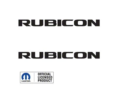 RUBICON Hood Graphic; Gloss Black (07-18 Jeep Wrangler JK)