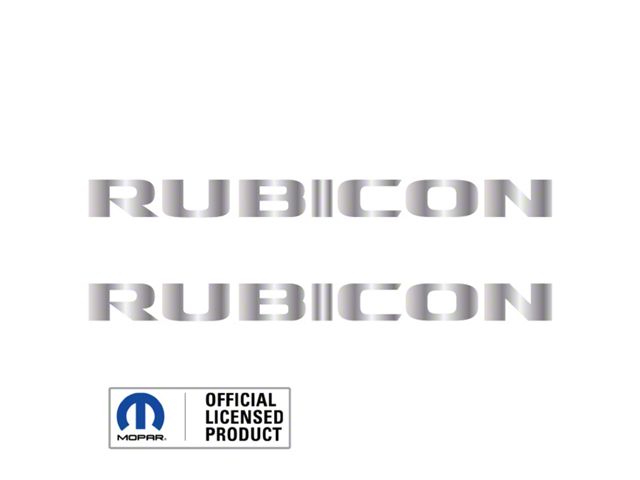 RUBICON Hood Graphic; Metallic Silver (07-18 Jeep Wrangler JK)