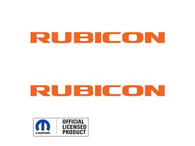 RUBICON Hood Graphic; Orange (07-18 Jeep Wrangler JK)